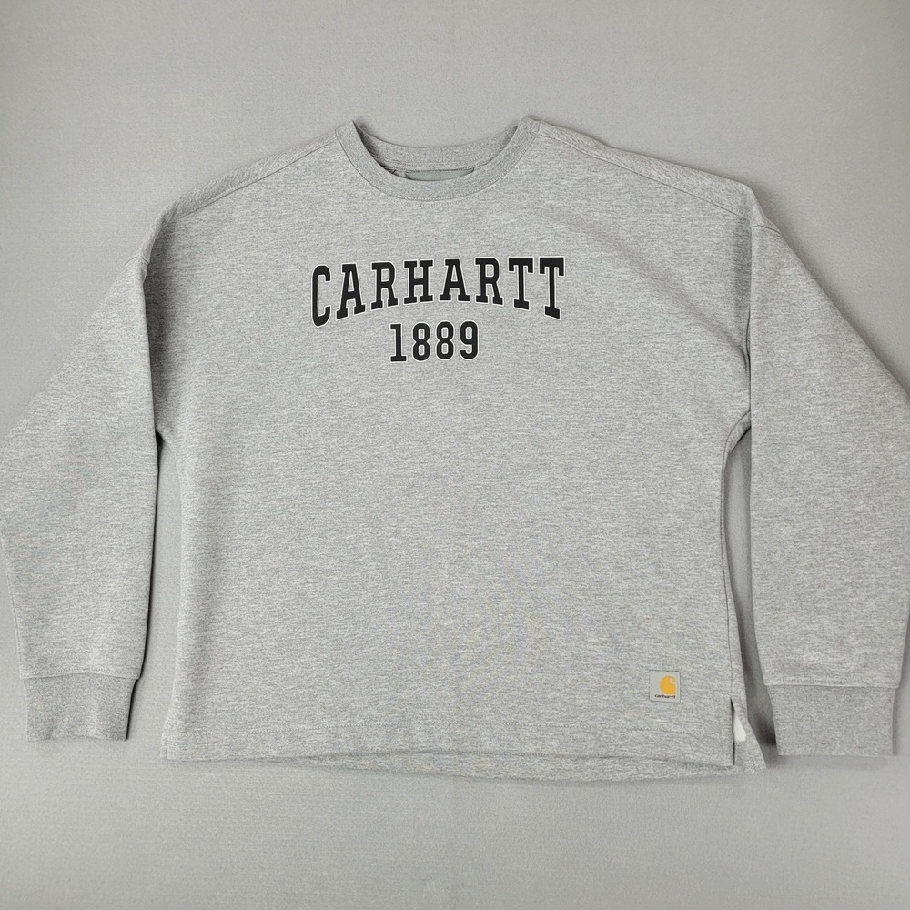 Carhartt Sweatshirt Graphic Midweight Loose Fit Heather Grey Womens Medium NWT